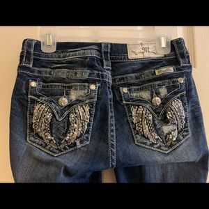 Miss Me Wing Pants Mid Rise Boot Size 26